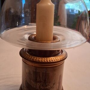 Vintage Style Candle Holder with Glass Dome
